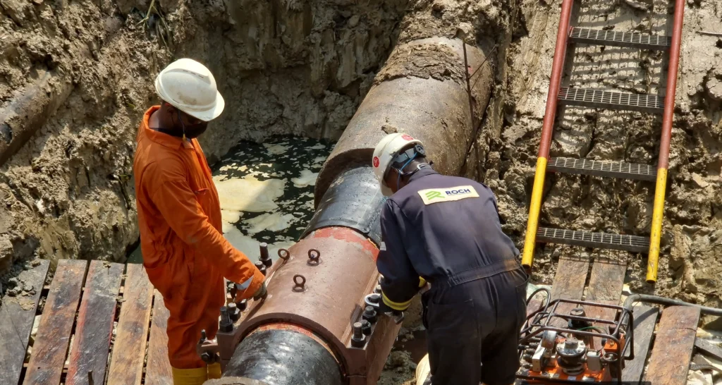 IC removal/repair by clamping on the 18” TNP Gbaran Kilocreek TL ROW at Fanbud Onapa