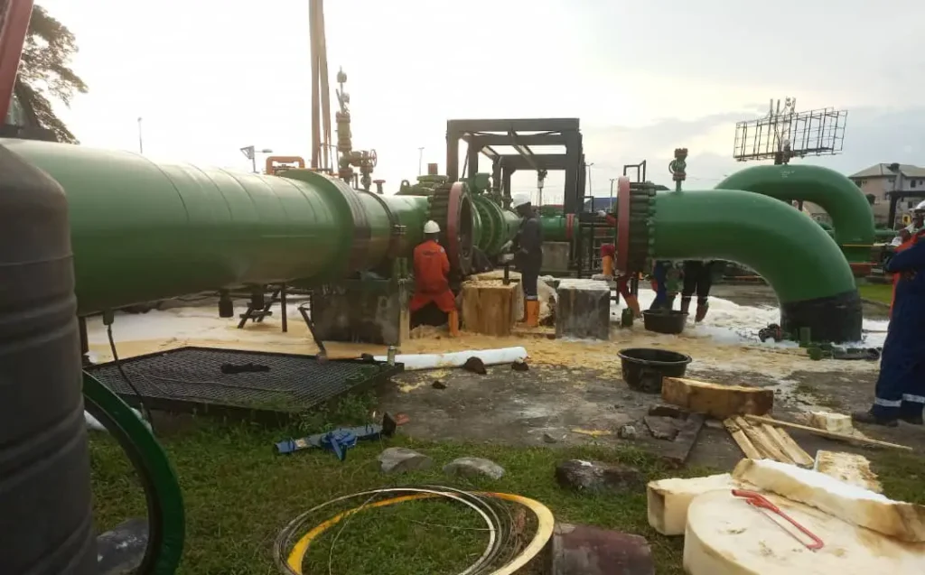 Defective 36” mainline isolation valve changeout at Npoku manifold